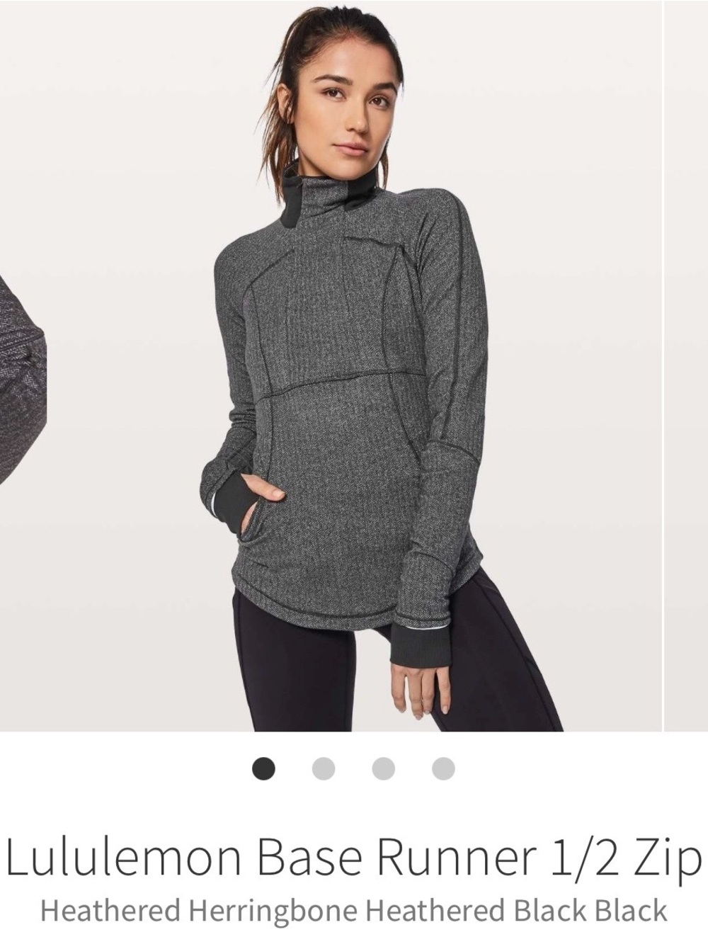 lululemon athletica Heathered Black Cowl Half-Zip Pullover